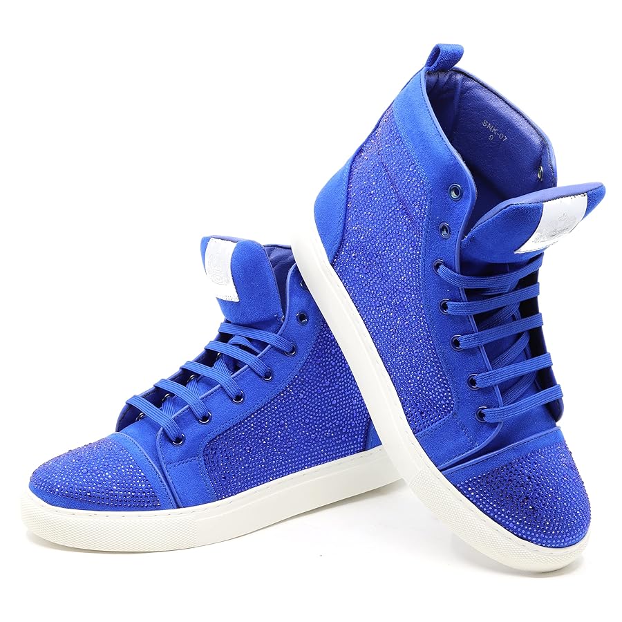 Amazon.com | Men's High Top Crystal Shimmer Rhinestone Flat